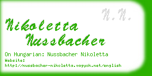 nikoletta nussbacher business card